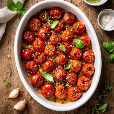 Baked cherry tomatoes