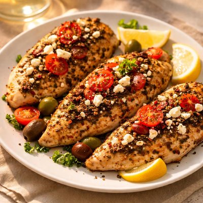 Baked chicken breast greek style