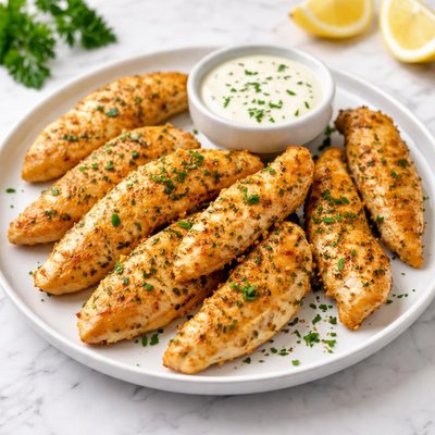 Baked chicken breat strips
