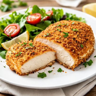 Baked chicken cutlet
