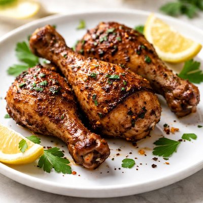 Baked chicken drumstick
