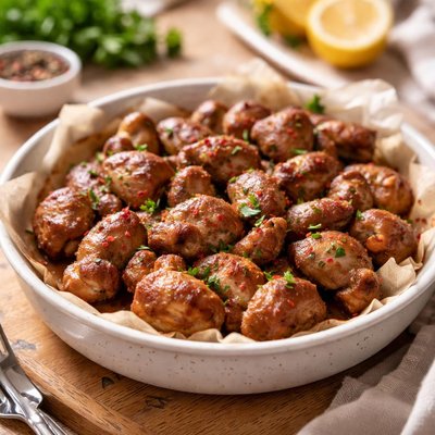 Baked chicken gizzards