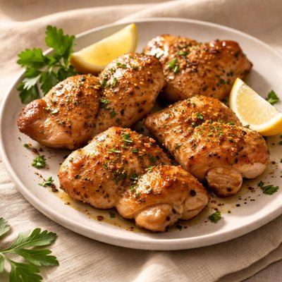 Baked chicken leg fillets
