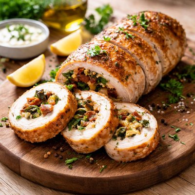 Baked chicken roll