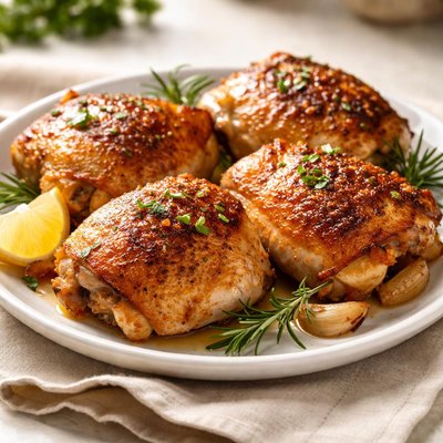Baked chicken thighs with skin