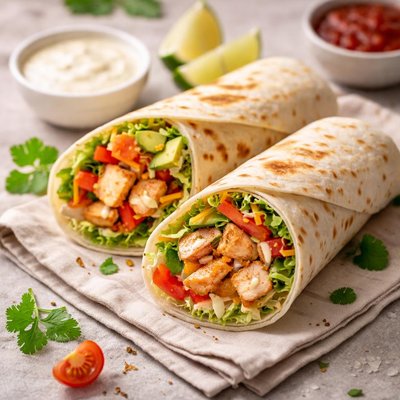 Baked chicken wrap