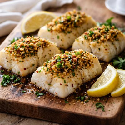 Baked codfish