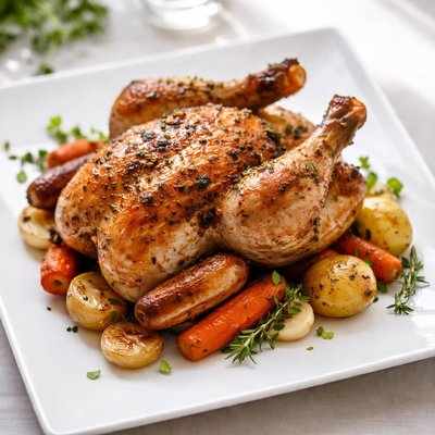 Baked cornish hen