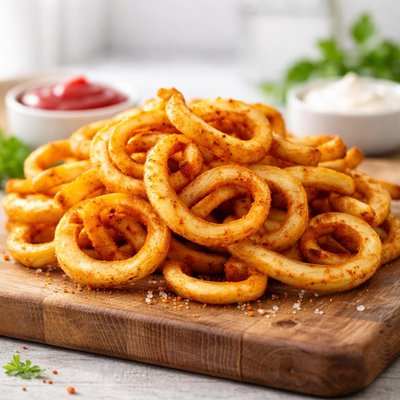 Baked curly fries from school