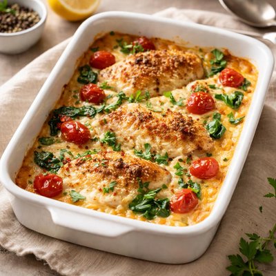 Baked dish with sauce