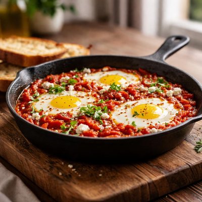 Baked eggs in tomato sauce