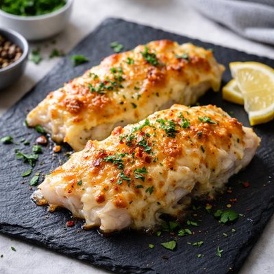 Baked fish with cheese