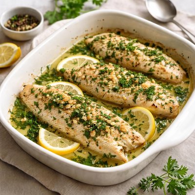 Baked fish with herbs