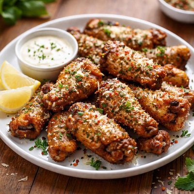 Baked garlic parmesean wings