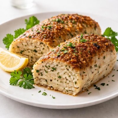 Baked ground pike fish