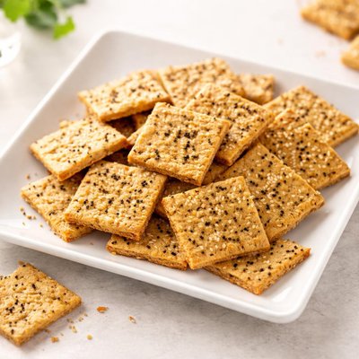 Baked hummus crackers