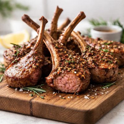 Baked lamb cutlets