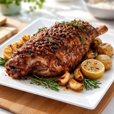 Baked lamb shoulder