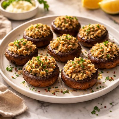 Baked mushroom caps