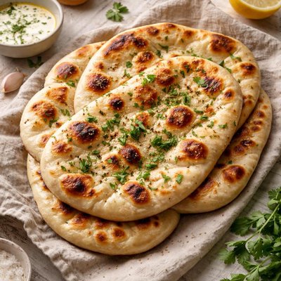 Baked naan bread