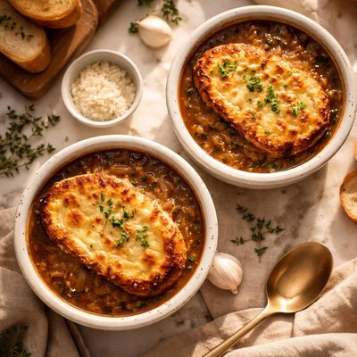Baked onion soup