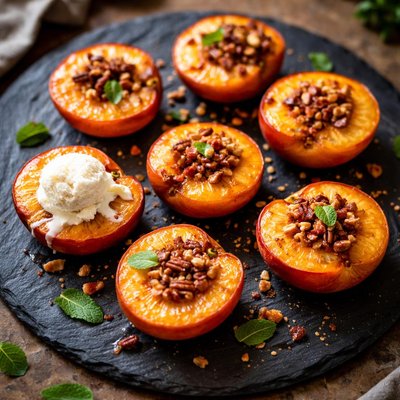 Baked peaches