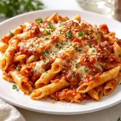 Baked penne pasta