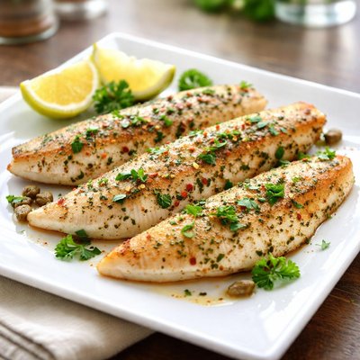 Baked perch fillets