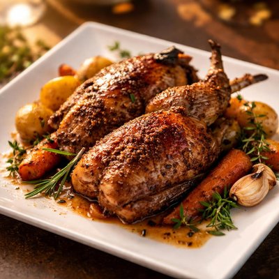 Baked pheasant
