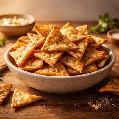 Baked pita chips