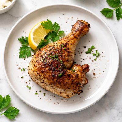 Baked plain chicken leg