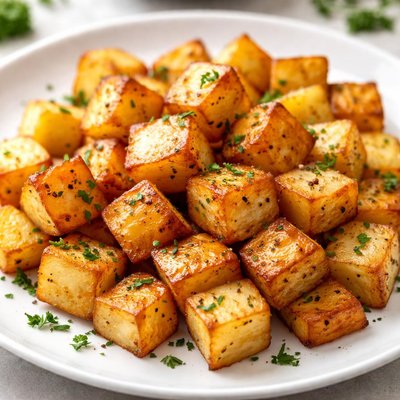 Baked potato cubes