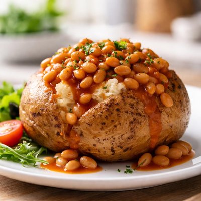 Baked potato with baked beans
