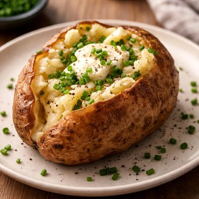 Baked potato with chives
