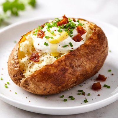 Baked potatoe with butter and sour cream