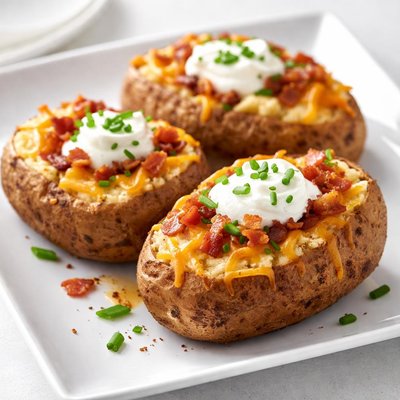 Baked potatoes with cheese