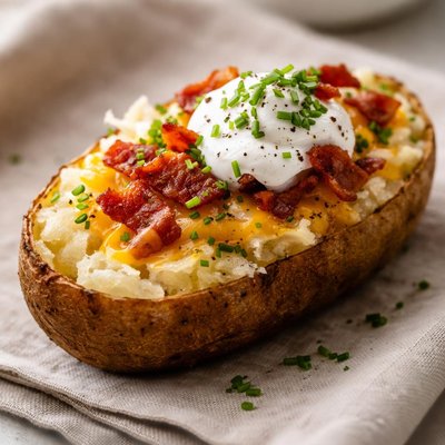 Baked russet potatoe half