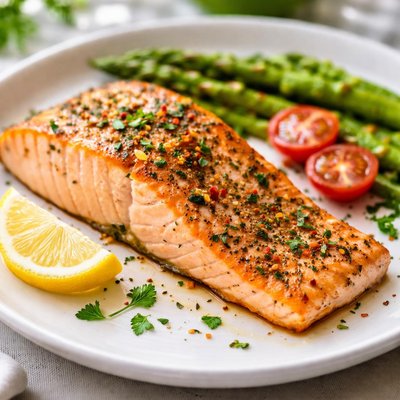 Baked salmon filet