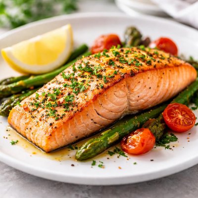 Baked salmon fillet