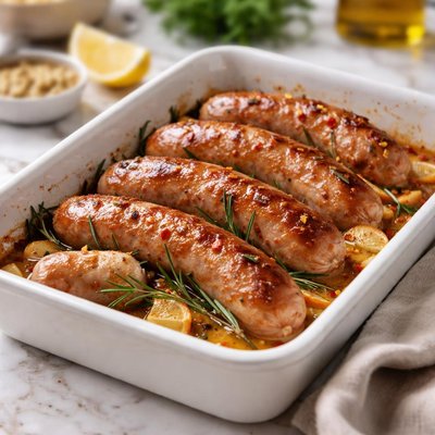 Baked sausages