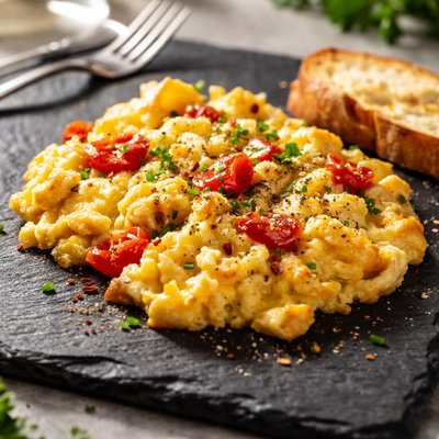 Baked scrambled eggs