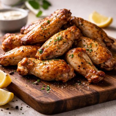 Baked skinless chicken wing