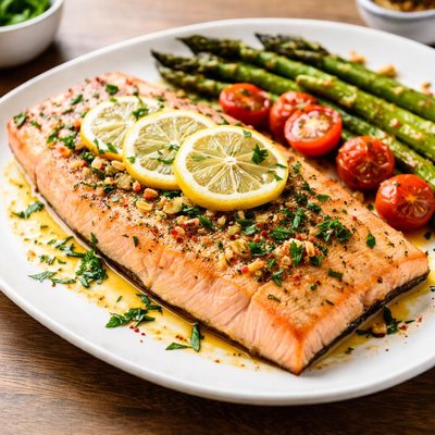 Baked steelhead trout