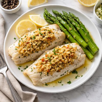 Baked stuffed haddock