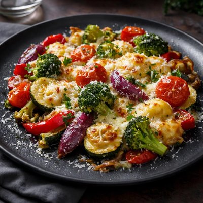 Baked vegetables with cheese