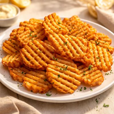 Baked waffle fries
