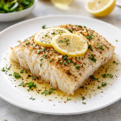 Baked white fish