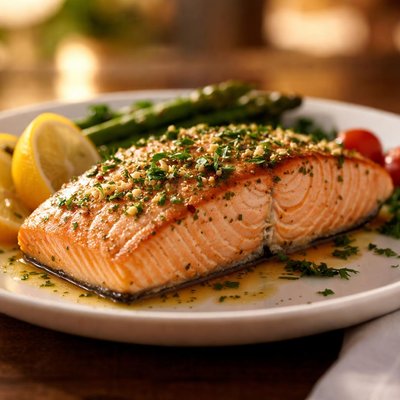 Baked wild salmon