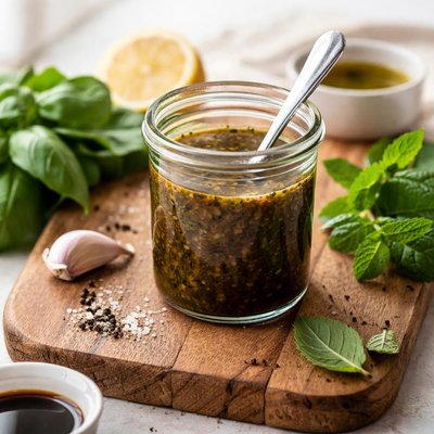 Balsamic mint basil vinaigrette
