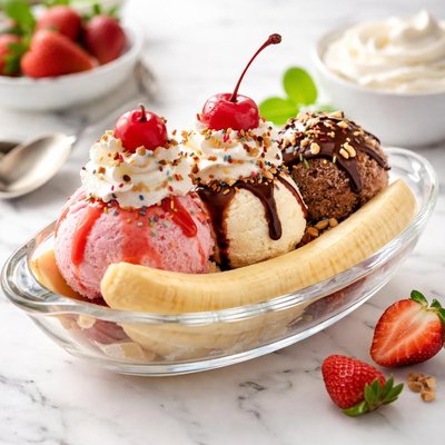 Banan split ice cream